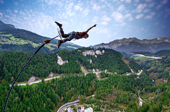 165 Meter Bungy-Sprung am Staudamm Kölnbreinsperre