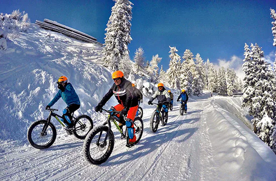 Fatbike-Downhill auf Schnee am Hochwurzen - 3