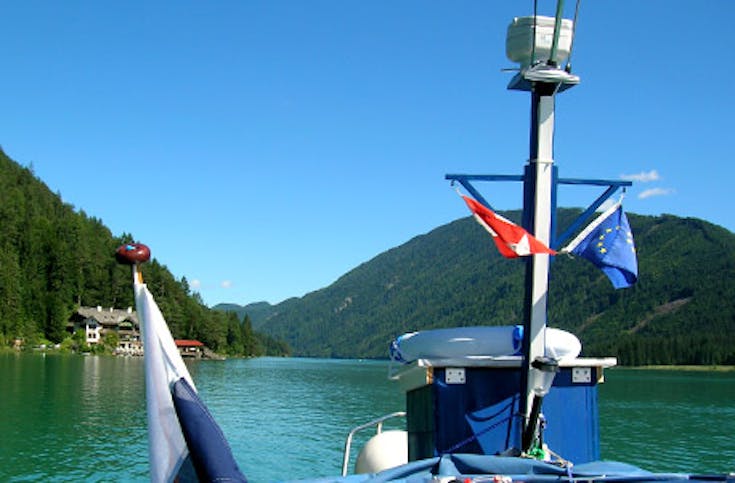 Bootstauchgang im Weißensee