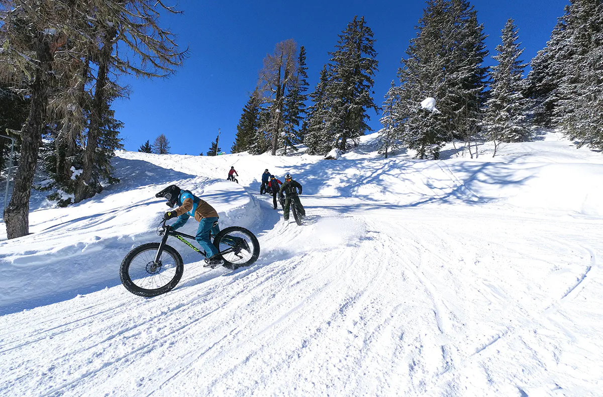 Fatbike-Downhill auf Schnee am Hochwurzen - 2