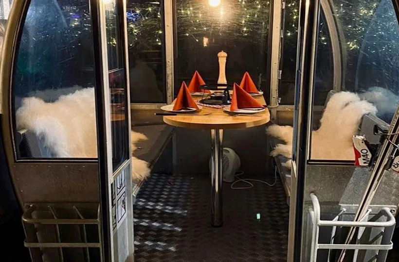 Fondue in der stehenden Skigondel Furth bei Landshut für 4