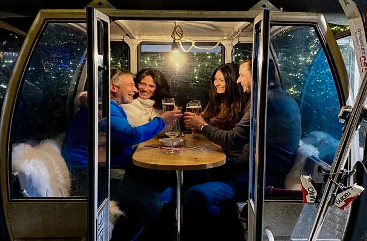 Fondue in der stehenden Skigondel Furth bei Landshut für 4 - 3