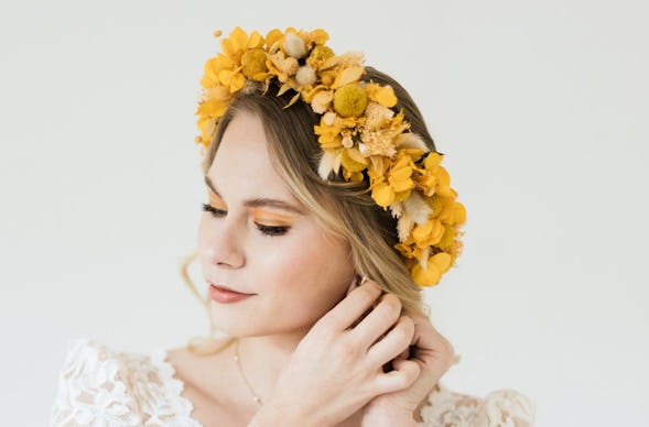 Haarkranz aus Trockenblumen selber machen Rostock