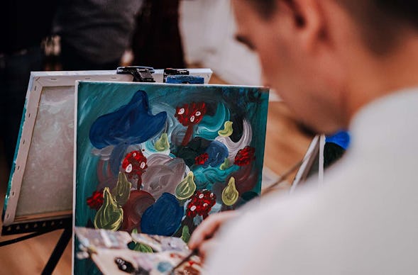 Paint & Drink mit Strukturpaste Berlin