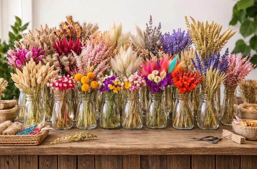 Trockenblumen Haarkranz selber machen Pliening