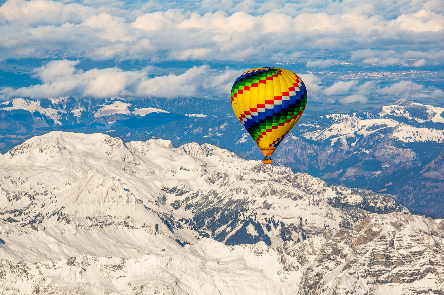 Alpen-Panorama im Heißluftballon in Lenggries