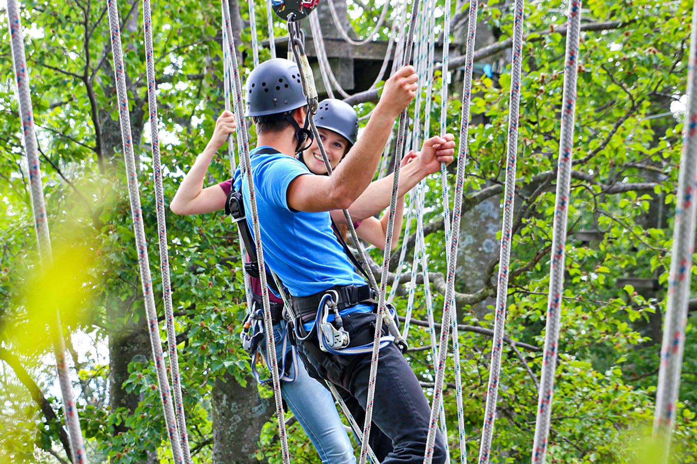 Kletterparcours im Waldseilgarten in Wien