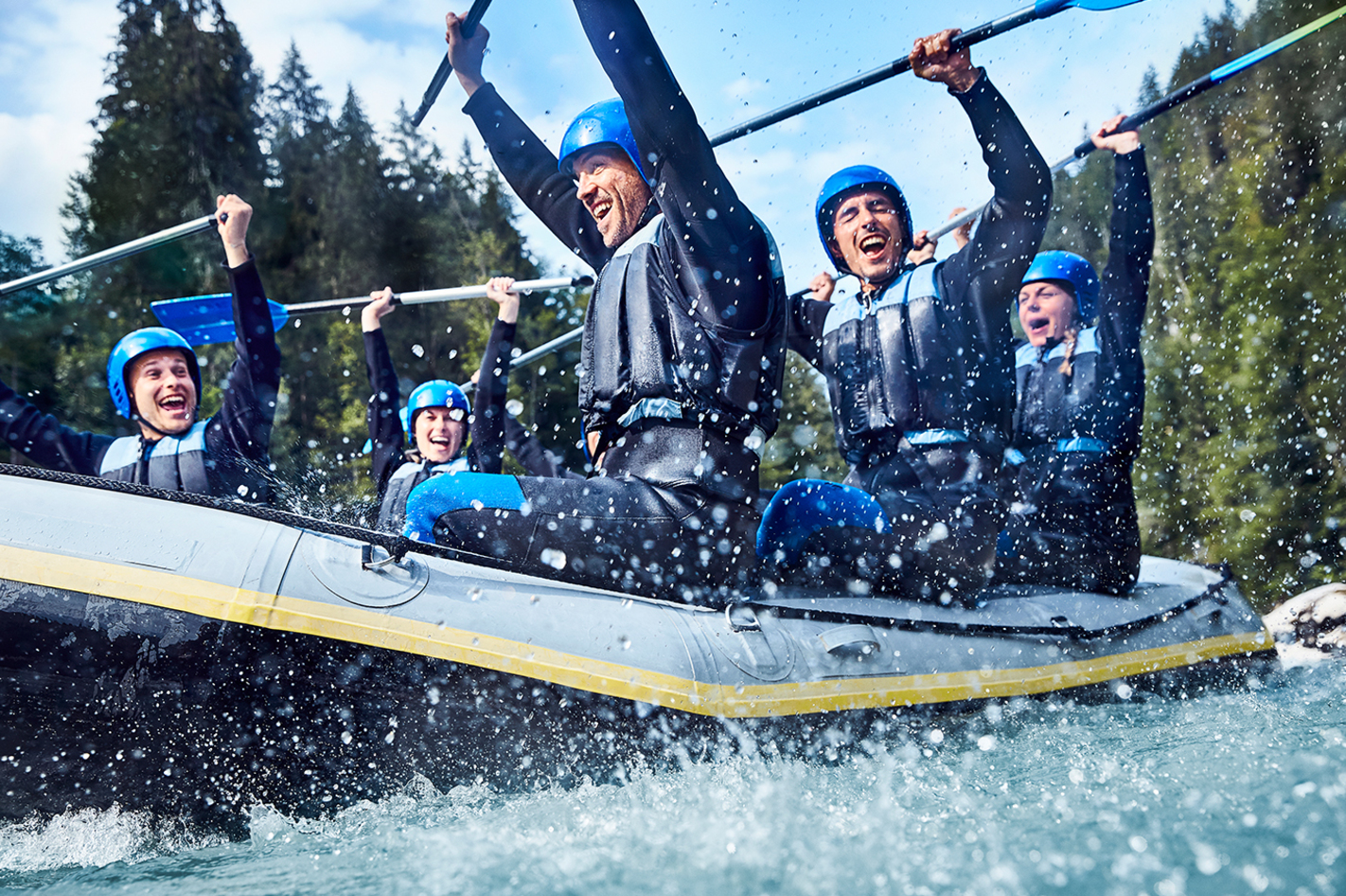 Riverrafting auf dem Rhein bei Assmannshausen in Kaub