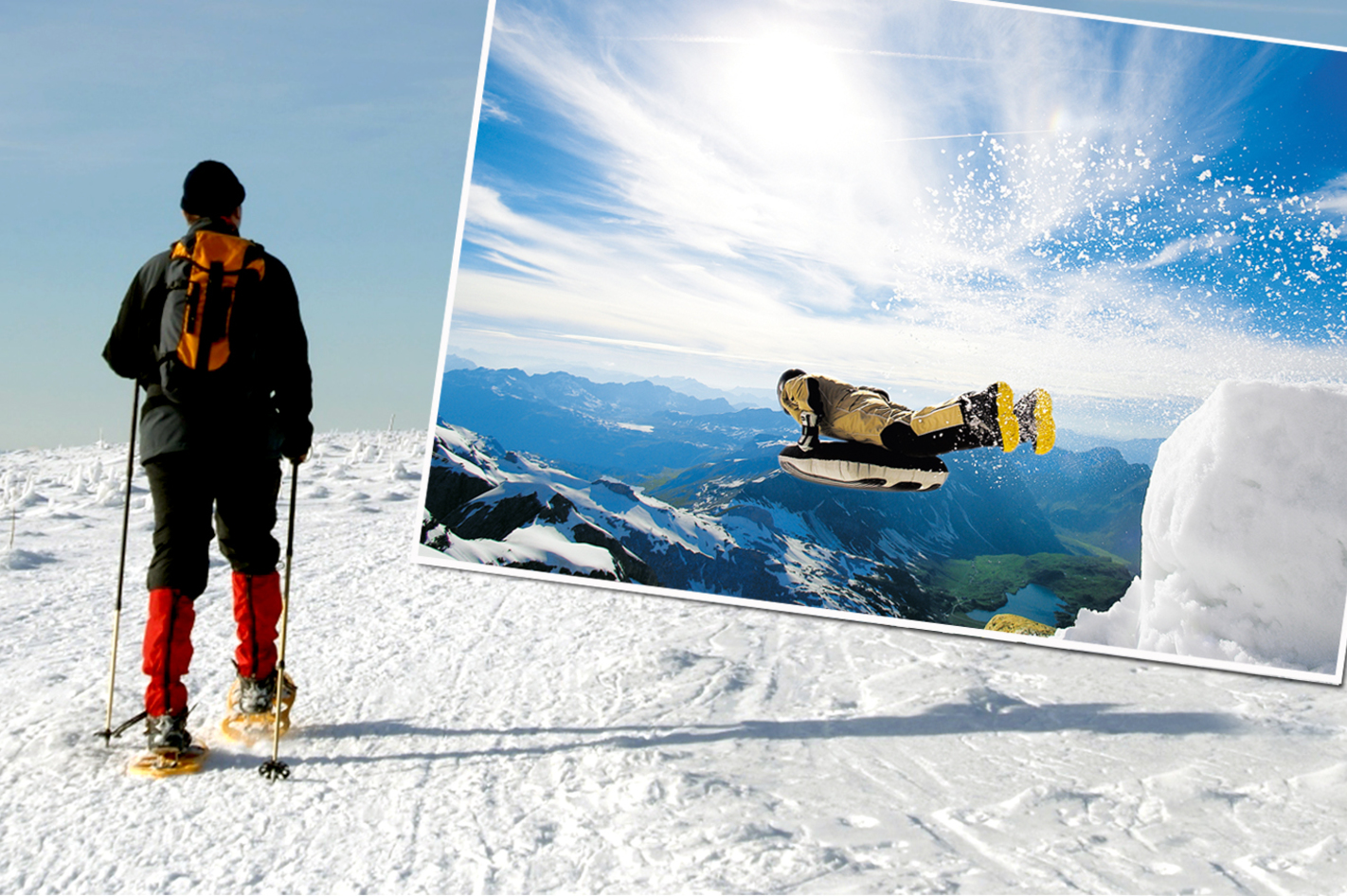 Schneeschuhtour und Freeride-Airboarding in Schliersee